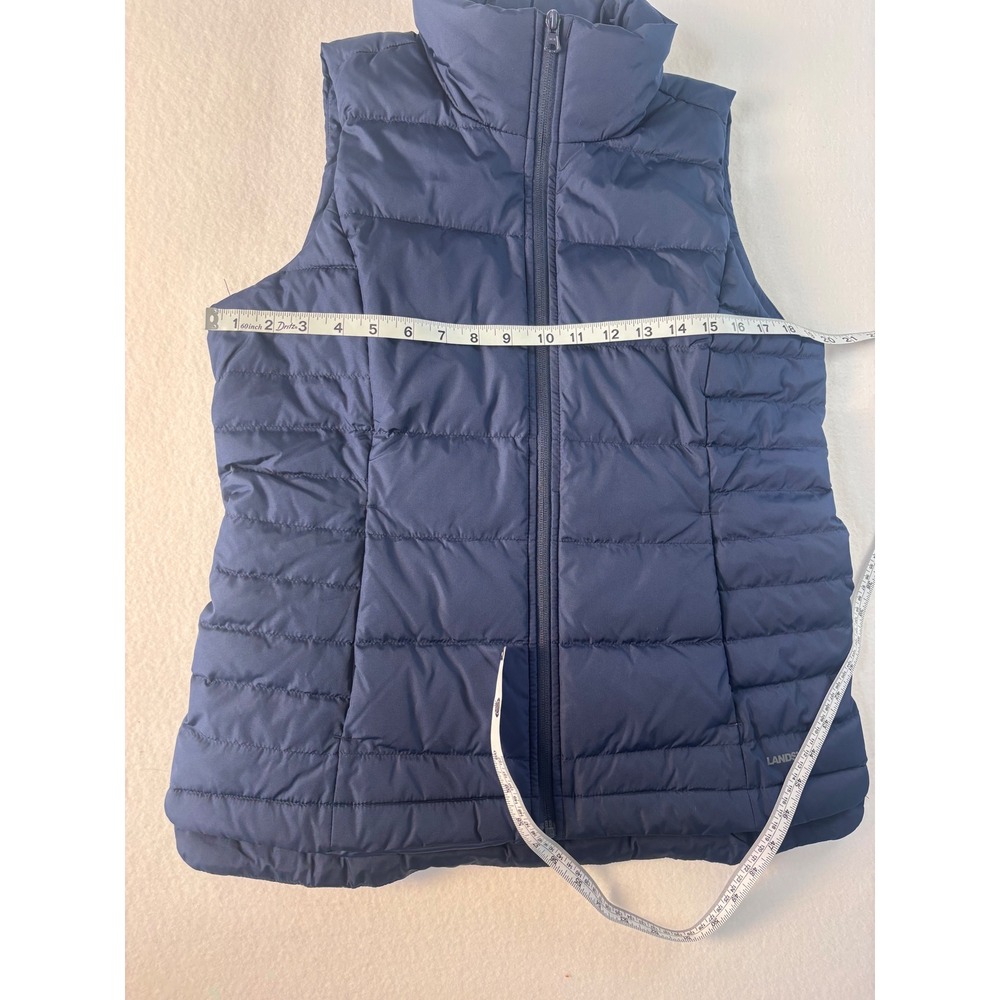 Lands End Women Navy Blue Puffer Vest Insulated‎ Zip Front Collared Small NWT - Picture 8 of 10